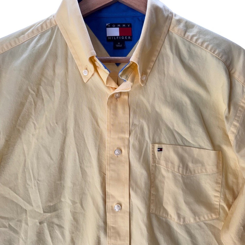 Vintage Tommy Hilfiger Shirt Mens M Y2K Minimalist Oxford Streetwear